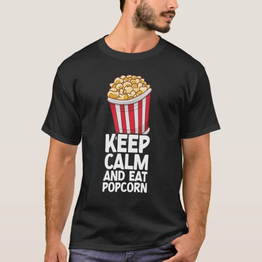 保食べPopcorn Popcornスナック Tシャツ (正面)