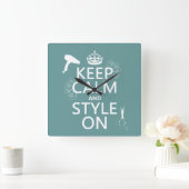 保Calmとスタイルオン(背景色) スクエア壁時計 (ホーム)