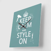 保Calmとスタイルオン(背景色) スクエア壁時計 (傾斜)