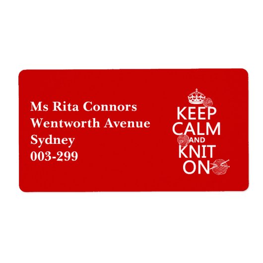 保Calmとニット – すべての色 ラベル (正面)