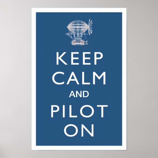 保CalmとパイロットオンSteampunk Dirightable - Blue ポスター (正面)