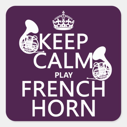 保Calmとフランスの Horn （背景色） スクエアシール (正面)