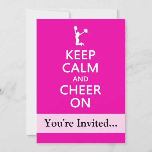 保Calmと応援オン、チアリーダーピンク 招待状 (正面)