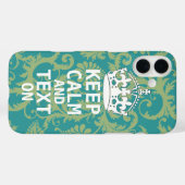 保CALMと文字変更ティール（緑がかった色）任意の色 Case-Mate iPhoneケース (裏面 (横))