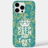 保CALMと文字変更ティール(緑がかった色)任意の色 Case-Mate iPhoneケース (裏面)