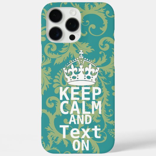 保CALMと文字変更ティール(緑がかった色)任意の色 Case-Mate iPhoneケース (裏面)