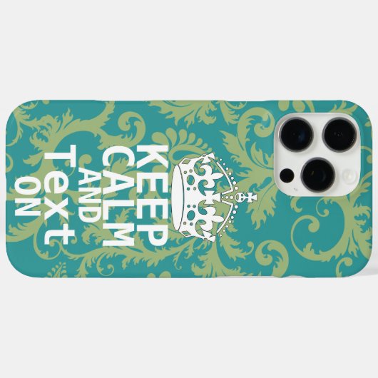 保CALMと文字変更ティール(緑がかった色)任意の色 Case-Mate iPhoneケース (裏面 (横))