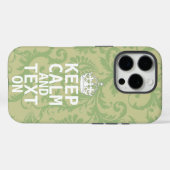 保CALMと文字変更ティール(緑がかった色)任意の色 Case-Mate iPhoneケース (裏面 (横))