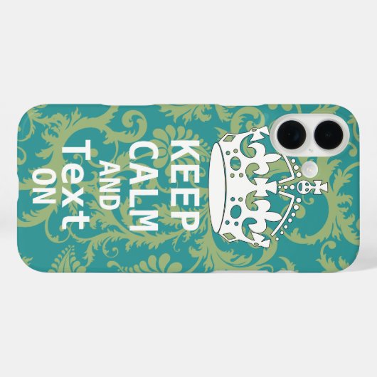 保CALMと文字変更ティール（緑がかった色）任意の色 Case-Mate iPhoneケース (裏面 (横))