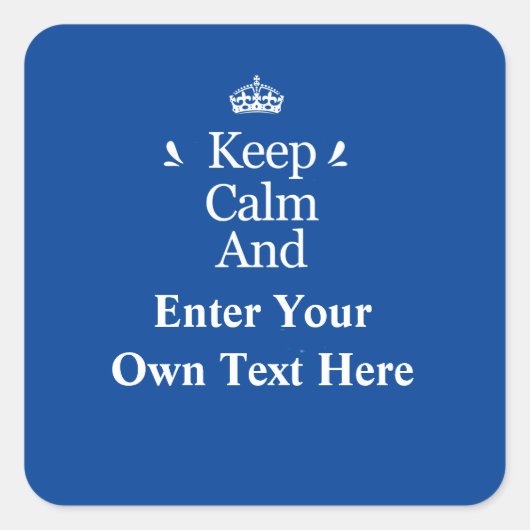 保Calmと追加文字パーソナライズされたBlue スクエアシール (正面)