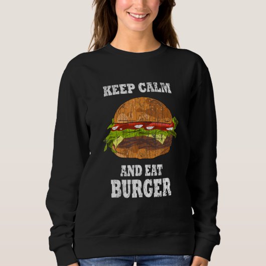 保Calmと食べBurger Cheeseburgerグラフィック スウェットシャツ (正面)