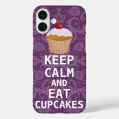 保CALMと食べCupcakesは紫の任意の色を変更 Case-Mate iPhoneケース (裏面)
