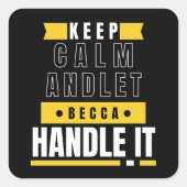 保CALMとBeccaに任せる |ギフおもしろいト スクエアシール (正面)