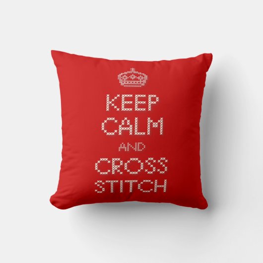 保CalmとCross Stitch クッション (正面)