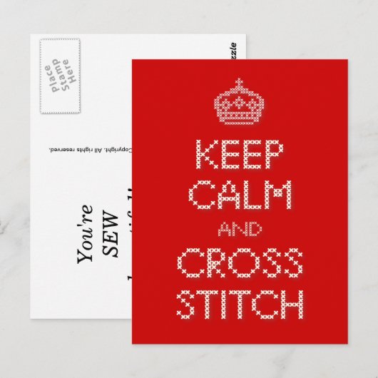 保CalmとCross Stitch ポストカード (正面/裏面)
