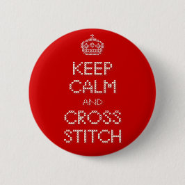 保CalmとCross Stitch 缶バッジ