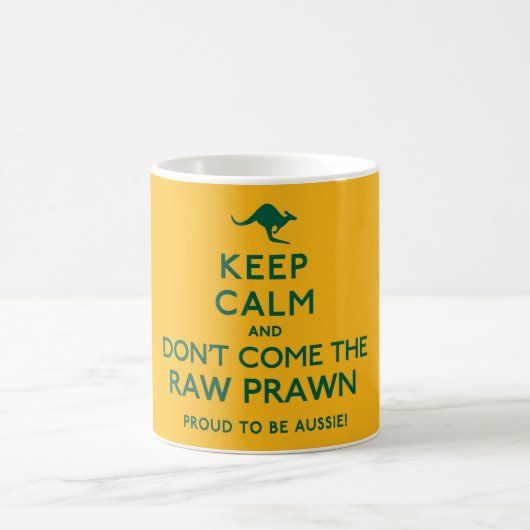 保CalmとDon 来 The Raw Prawn Australian コーヒーマグカップ (中央)