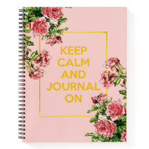 保CalmとJournal On金ゴールドPinkヴィンテージジャーナル