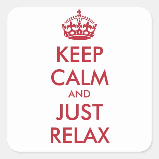 保CALMとJUSTリラックスパーソナライズされた文字 スクエアシール (正面)