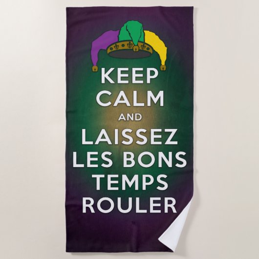 保CALMとLAISSEZ LES BONGTEMPS ROULER ビーチタオル (正面)