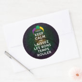 保CALMとLAISSEZ LES BONGTEMPS ROULER ラウンドシール (封筒)