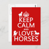 保CalmとLove Horses – すべての色 ポストカード (正面/裏面)