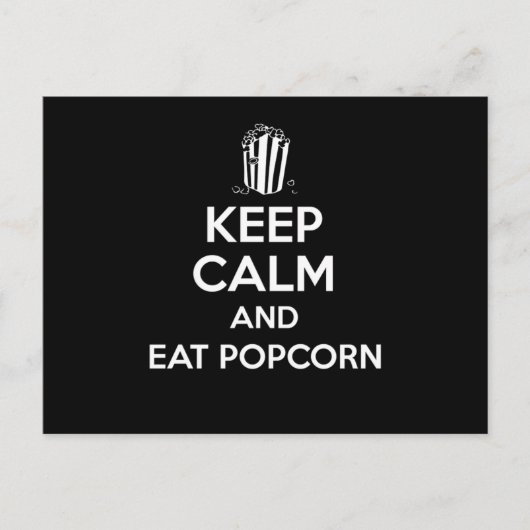 保CalmとPopcorn食べのプリント映画コーン箱G ポストカード (正面)