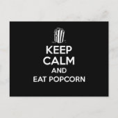 保CalmとPopcorn食べのプリント映画コーン箱G ポストカード (正面)