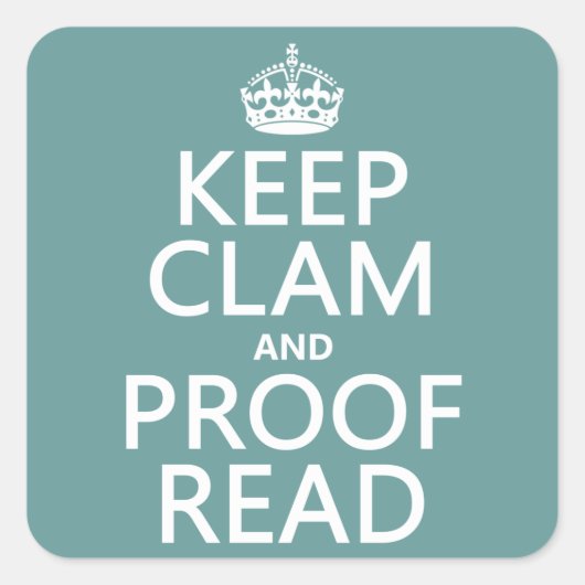 保CalmとProofread (clam) （任意の色） スクエアシール (正面)
