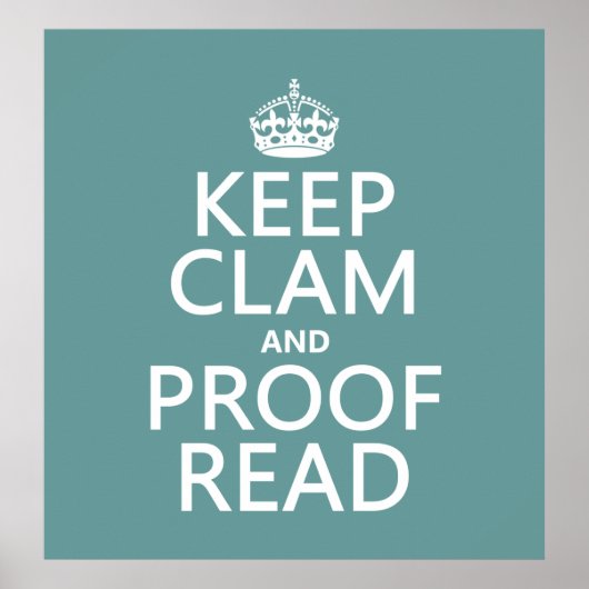 保CalmとProofread (clam) (任意の色) ポスター (正面)