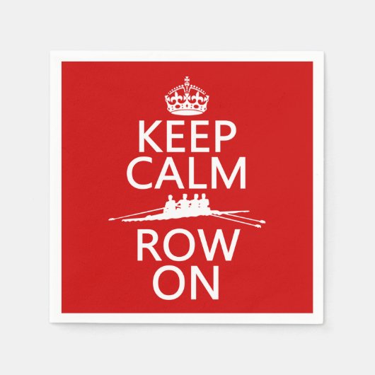 保CalmとRow On （任意の色を選択） スタンダードカクテルナプキン (正面)