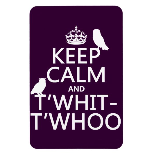 保CalmとT'Whit-T'Whoo (owls) (任意の色) マグネット (縦)