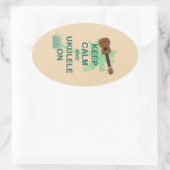 保CalmとUkuleleオンユニークおもしろいプリント 楕円形シール (バッグ)