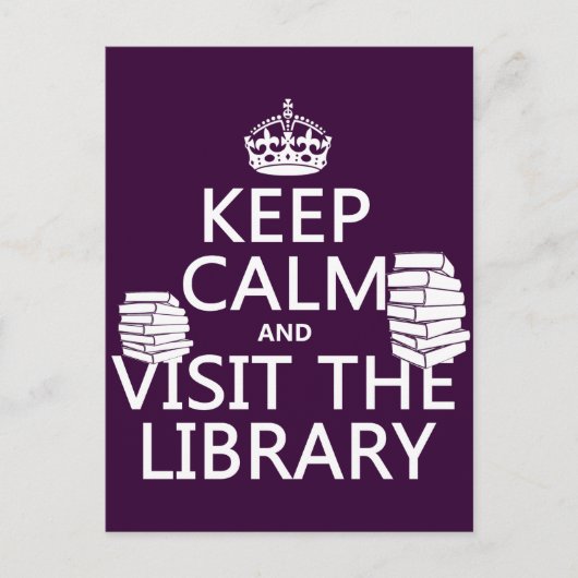保CalmとVisit the Library – 任意の色 ポストカード (正面)