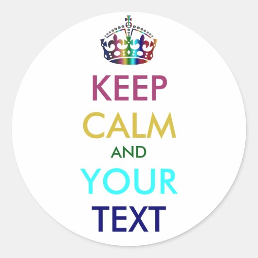 保CALMとYOUR TEXT -カスタマイズ背景 ラウンドシール (正面)
