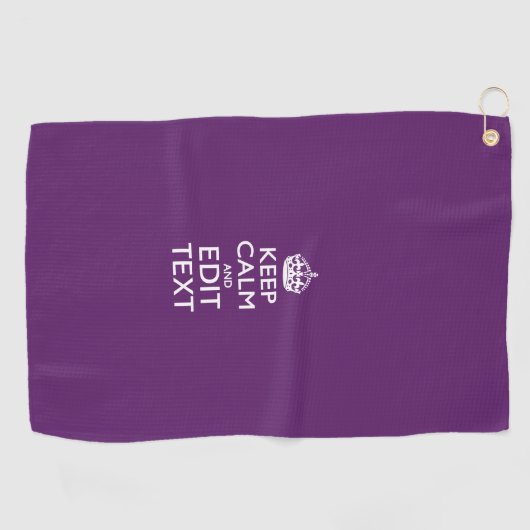 保CalmとYour Text on Accent Purple ゴルフタオル (横)