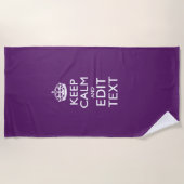 保CalmとYour Text on Accent Purple ビーチタオル (正面)