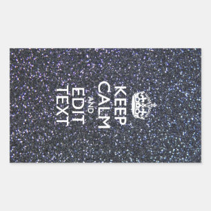 保CalmとYour Text on Midnightスタイル 長方形シール