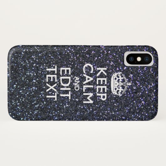 保CalmとYour Text on Midnightスタイル Case-Mate iPhoneケース (裏面(横))