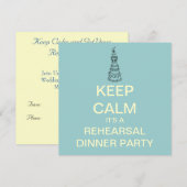 保CALMのリハーサルディナー招待状（アクア） 招待状 (正面/裏面)