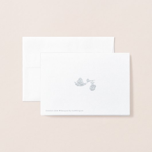 保Calmパーソナライズされた Foil妊娠の発表 箔カード (裏面封筒付き)