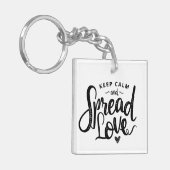 保Calm文字アートラブアート感動的ハートAr キーホルダー (正面左)