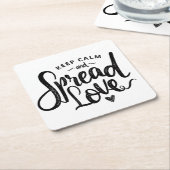 保Calm文字アートラブアート感動的ハートAr スクエアペーパーコースター (アングル)