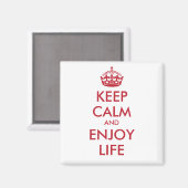 保CALM楽しむ AND LIFE – 赤 マグネット (正面/裏面)