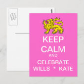 保CALM祝 Wills Kate Postague (Pink) ポストカード (正面/裏面)
