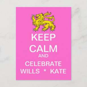 保CALM祝 Wills Kate Postague (Pink) ポストカード
