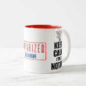 保Calm私は公証人の名カスタマイズ前 ツートーンマグカップ (正面右)
