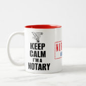 保Calm私は公証人の名カスタマイズ前 ツートーンマグカップ (左)