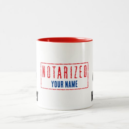 保Calm私は公証人の名カスタマイズ前 ツートーンマグカップ (中央)