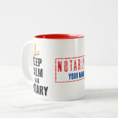 保Calm私は公証人の名カスタマイズ前 ツートーンマグカップ (正面左)